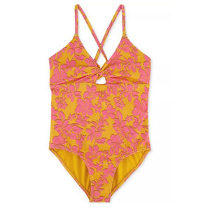 Roxy Girls Island Time Twist-Front One-Piece Swimsuit size 7